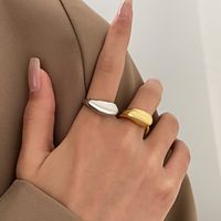 Casual Simple Style Water Droplets Solid Color Copper Open Rings main image 1