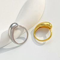 Lässig Einfacher Stil Wassertropfen Einfarbig Kupfer Offener Ring main image 3