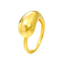 Casual Simple Style Water Droplets Solid Color Copper Open Rings sku image 2