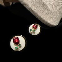1 Pair Simple Style Flower Patchwork Alloy Ear Studs main image 2