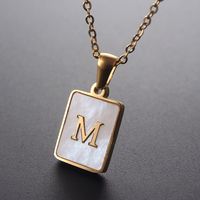 Titanium Steel 18K Gold Plated Simple Style Plating Letter Shell main image 4