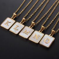 Titanium Steel 18K Gold Plated Simple Style Plating Letter Shell main image 6