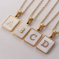 Titanium Steel 18K Gold Plated Simple Style Plating Letter Shell main image 3