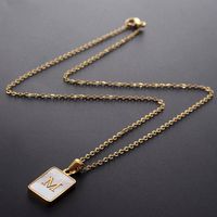 Titanium Steel 18K Gold Plated Simple Style Plating Letter Shell main image 7