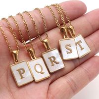 Titanium Steel 18K Gold Plated Simple Style Plating Letter Shell main image 1