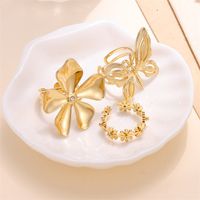 Vacation Butterfly Daisy Stainless Steel Plating 18k Gold Plated Open Rings main image 1