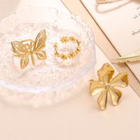 Vacation Butterfly Daisy Stainless Steel Plating 18k Gold Plated Open Rings main image 2