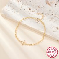 Classic Style Oval Sterling Silver 18k Gold Plated Chain Bracelets In Bulk sku image 1