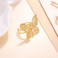 Vacation Butterfly Daisy Stainless Steel Plating 18k Gold Plated Open Rings sku image 3