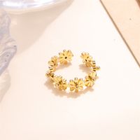 Vacation Butterfly Daisy Stainless Steel Plating 18k Gold Plated Open Rings sku image 1