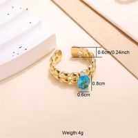 Lady Shiny Stainless Steel Plating Inlay Zircon 18k Gold Plated Open Rings sku image 1