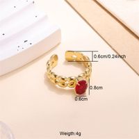 Lady Shiny Stainless Steel Plating Inlay Zircon 18k Gold Plated Open Rings sku image 3
