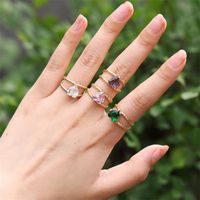 Commute Heart Shape Stainless Steel Plating Inlay Zircon 18k Gold Plated Open Rings main image 3