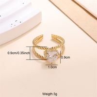 Commute Heart Shape Stainless Steel Plating Inlay Zircon 18k Gold Plated Open Rings sku image 4