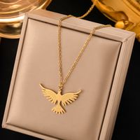 304 Stainless Steel 18K Gold Plated Casual Vintage Style Plating Pigeon Earrings Necklace main image 4