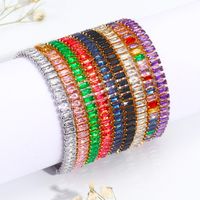 Copper Gold Plated Sweet Inlay Color Block Zircon Bracelets main image 1