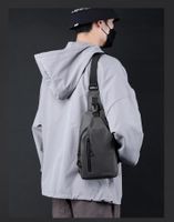 Men's Solid Color Nylon Zipper Crossbody Bag Women's Backpack main image 2