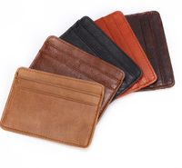 Unisex Solid Color Leather Open Card Holders main image 1