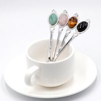 Retro Solid Color Stainless Steel Natural Stone Spoon main image 2