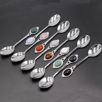 Retro Solid Color Stainless Steel Natural Stone Spoon main image 3
