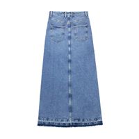 Summer Spring Autumn Simple Style Solid Color Denim Midi Dress Skirts main image 5