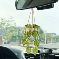 Hand-crocheted Chlorophytum Potted Yarn Car Rearview Mirror Creative Ornament sku image 15