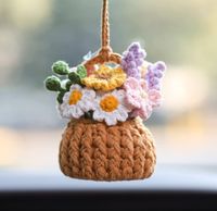 Hand-crocheted Chlorophytum Potted Yarn Car Rearview Mirror Creative Ornament sku image 44