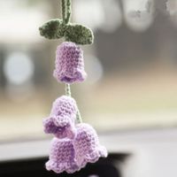 Hand-crocheted Chlorophytum Potted Yarn Car Rearview Mirror Creative Ornament sku image 3