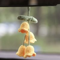 Hand-crocheted Chlorophytum Potted Yarn Car Rearview Mirror Creative Ornament sku image 2