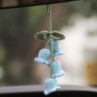 Hand-crocheted Chlorophytum Potted Yarn Car Rearview Mirror Creative Ornament sku image 4