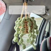 Hand-crocheted Chlorophytum Potted Yarn Car Rearview Mirror Creative Ornament sku image 25