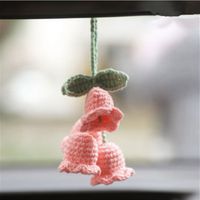 Hand-crocheted Chlorophytum Potted Yarn Car Rearview Mirror Creative Ornament sku image 5