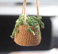 Hand-crocheted Chlorophytum Potted Yarn Car Rearview Mirror Creative Ornament sku image 24