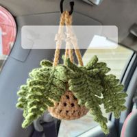 Hand-crocheted Chlorophytum Potted Yarn Car Rearview Mirror Creative Ornament sku image 39