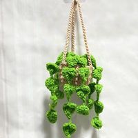 Hand-crocheted Chlorophytum Potted Yarn Car Rearview Mirror Creative Ornament sku image 32