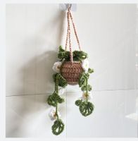 Hand-crocheted Chlorophytum Potted Yarn Car Rearview Mirror Creative Ornament sku image 35