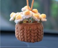 Hand-crocheted Chlorophytum Potted Yarn Car Rearview Mirror Creative Ornament sku image 47