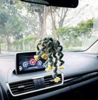 Hand-crocheted Chlorophytum Potted Yarn Car Rearview Mirror Creative Ornament sku image 41