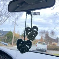 Hand-crocheted Chlorophytum Potted Yarn Car Rearview Mirror Creative Ornament sku image 7