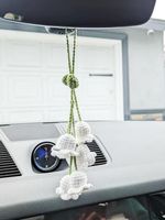 Hand-crocheted Chlorophytum Potted Yarn Car Rearview Mirror Creative Ornament sku image 11