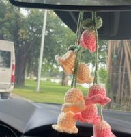 Hand-crocheted Chlorophytum Potted Yarn Car Rearview Mirror Creative Ornament sku image 6