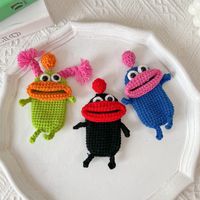 Niche Creative Cute Cartoon Car Key Case Sausage Mouth Wool Automobile Hanging Ornament Big Mouth Monster Buckle Key Case Cover main image 1