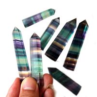 Simple Style Geometric Rainbow Fluorite Crystal Ornaments main image 1