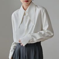 Women's Blouse Long Sleeve Blouses Button Casual Simple Style Simple Solid Color main image 2