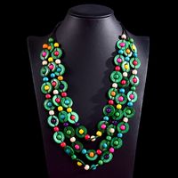 Ethnic Style Color Block Wood Patchwork Women's Necklace sku image 8