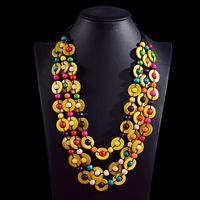 Ethnic Style Color Block Wood Patchwork Women's Necklace sku image 1