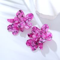 1 Pair Ig Style Elegant Flower Carving Arylic Drop Earrings sku image 1