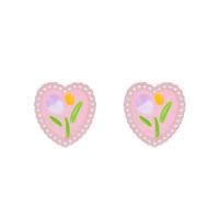 1 Pair Sweet Flower Inlay Alloy Pearl Ear Studs sku image 2