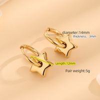 1 Paar Lässig Elegant Einfacher Stil Stern Polieren Überzug Titan Stahl 18 Karat Vergoldet Ohrringe main image 3