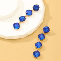 1 Pair Glam Lady Geometric Inlay Alloy Artificial Gemstones Drop Earrings main image 4